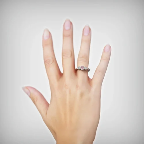Alternative view of Anillo de Compromiso Tricillo Celestial Platino Diamante Corte Brillante