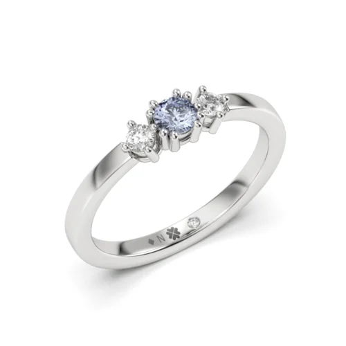 Anillo de Compromiso Tricillo Cielo Platino Zafiro Anillo de Compromiso Tricillo Cielo Platino Zafiro