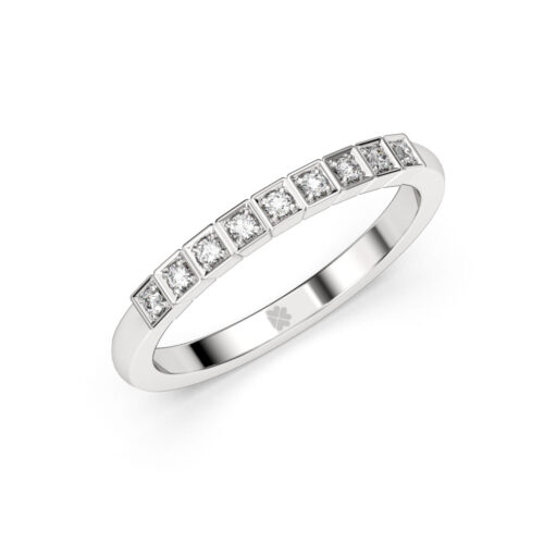 Anillo de Compromiso Cintillo Adenis Oro Blanco 18kt Anillo de compromiso Adenis en oro blanco 18k Fairmined o platino responsable 950 con diamante de 1 o 2 puntos originario de Canadá
