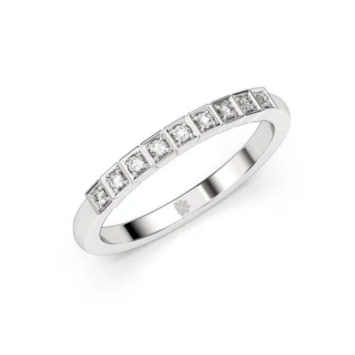 Anillo de compromiso Adenis en oro blanco 18k Fairmined o platino responsable 950 con diamante de 1 o 2 puntos originario de Canadá