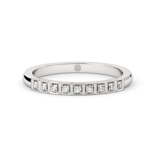 Anillo de Compromiso Cintillo Adenis Oro Blanco 18kt Anillo de compromiso Adenis en oro blanco 18k Fairmined o platino responsable 950 con diamante de 1 o 2 puntos originario de Canadá