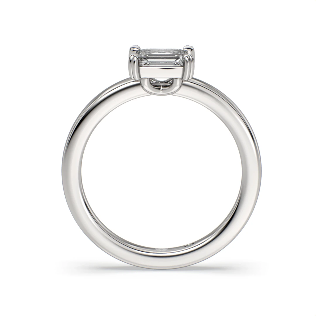 Anillo de Compromiso Solitario Comienzo Platino Diamante Corte Esmeralda Anillo de Compromiso Solitario Comienzo Platino Diamante Corte Esmeralda - Imagen 6
