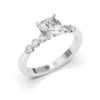 Anillo de Compromiso Solitario Consonancia Platino Diamante Corte Brillante Anillo de Compromiso Solitario Consonancia Platino Diamante Corte Brillante