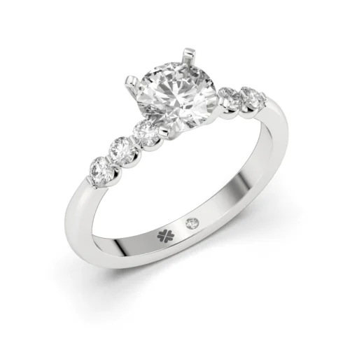 Anillo de Compromiso Solitario Consonancia Platino Diamante Corte Brillante