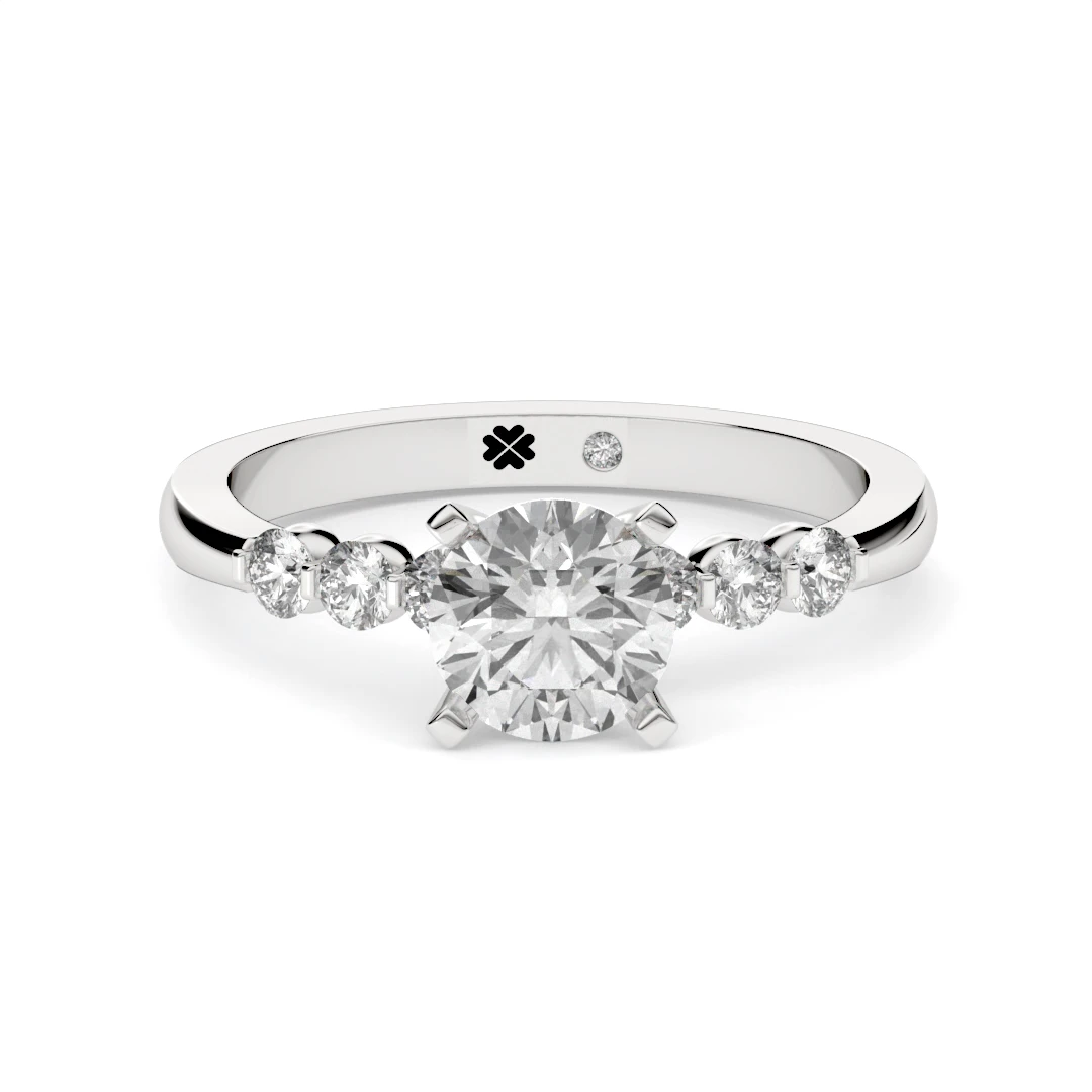 Anillo de Compromiso Solitario Consonancia Platino Diamante Corte Brillante Anillo de Compromiso Solitario Consonancia Platino Diamante Corte Brillante - Imagen 5