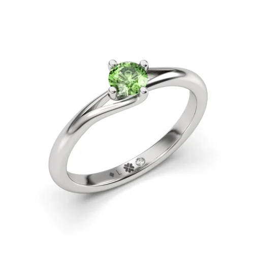 Anillo de Compromiso Solitario Constelación Platino Diamante Corte Brillante