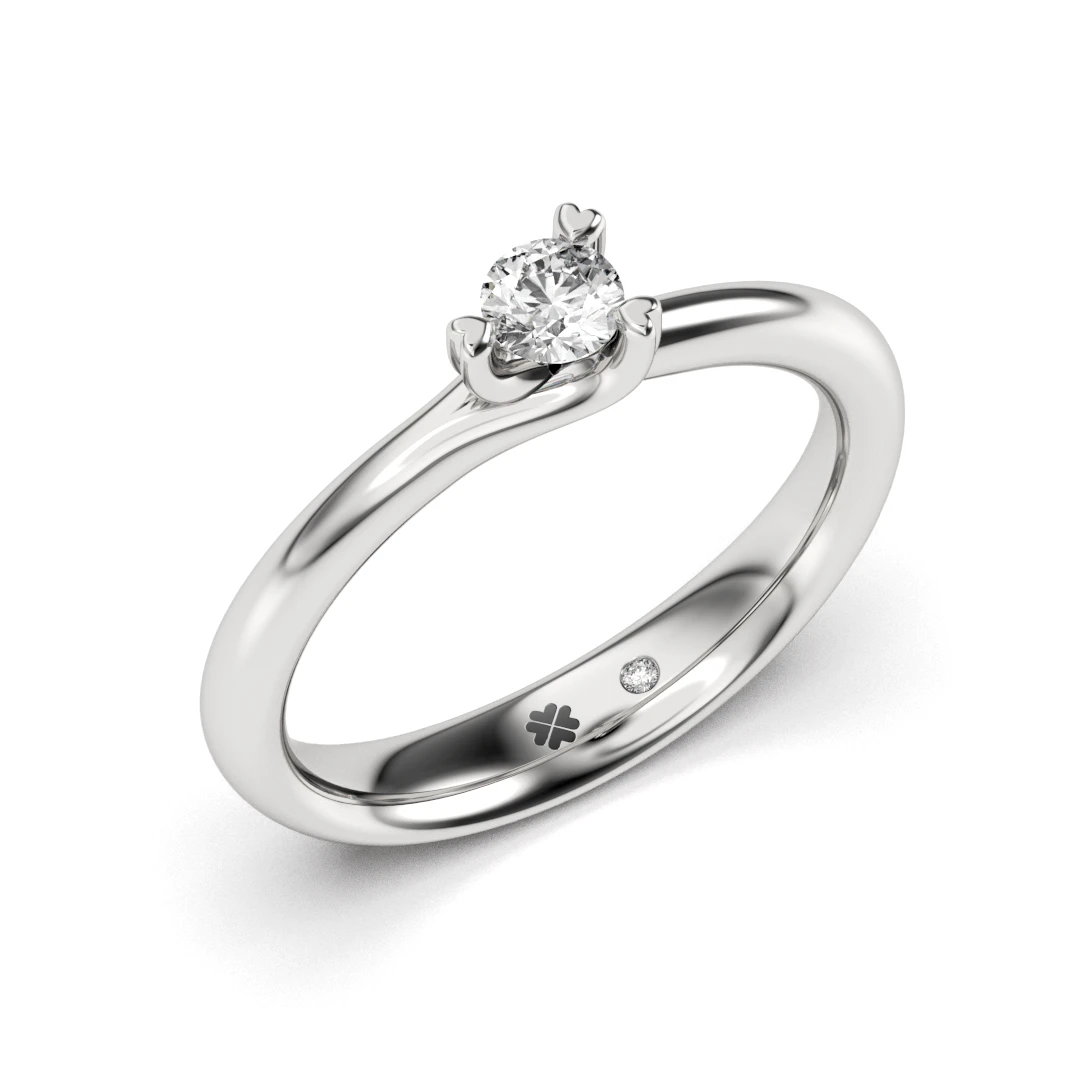 Anillo de Compromiso Solitario Contigo Platino Diamante Corte Brillante Anillo de Compromiso Solitario Contigo Platino Diamante Corte Brillante