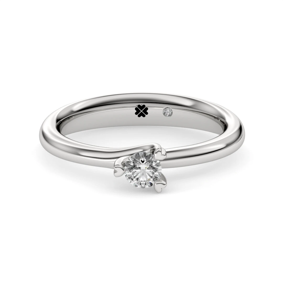 Anillo de Compromiso Solitario Contigo Platino Diamante Corte Brillante Anillo de Compromiso Solitario Contigo Platino Diamante Corte Brillante - Imagen 5