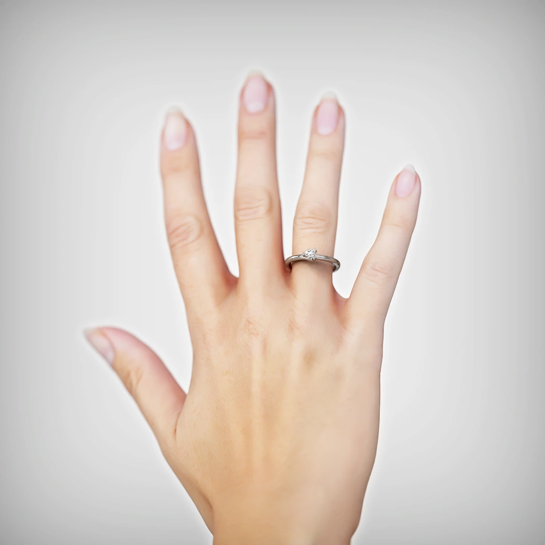 Anillo de Compromiso Solitario Contigo Platino Diamante Corte Brillante Anillo de Compromiso Solitario Contigo Platino Diamante Corte Brillante - Imagen 2