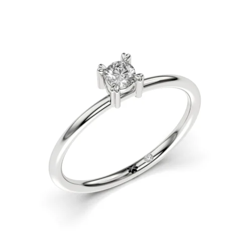 Anillo de Compromiso Solitario Deseo Platino Diamante Corte Brillante Anillo de Compromiso Solitario Deseo Platino Diamante Corte Brillante