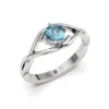 Anillo de Compromiso Solitario Destello Platino Diamante Corte Brillante