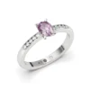 Anillo de Compromiso Solitario Destellos Platino Zafiro