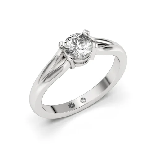 Anillo de Compromiso Solitario Destino Platino Diamante Corte Brillante