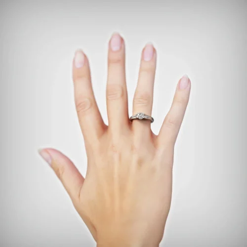 Alternative view of Anillo de Compromiso Solitario Destino Platino Diamante Corte Brillante