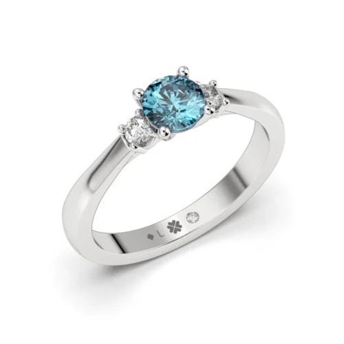 Anillo de Compromiso Tricillo Eclipse Platino Diamante Corte Brillante