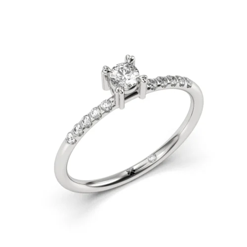 Anillo de Compromiso Solitario El Primer si Platino Diamante Corte Brillante Anillo de Compromiso Solitario El Primer si Platino Diamante Corte Brillante