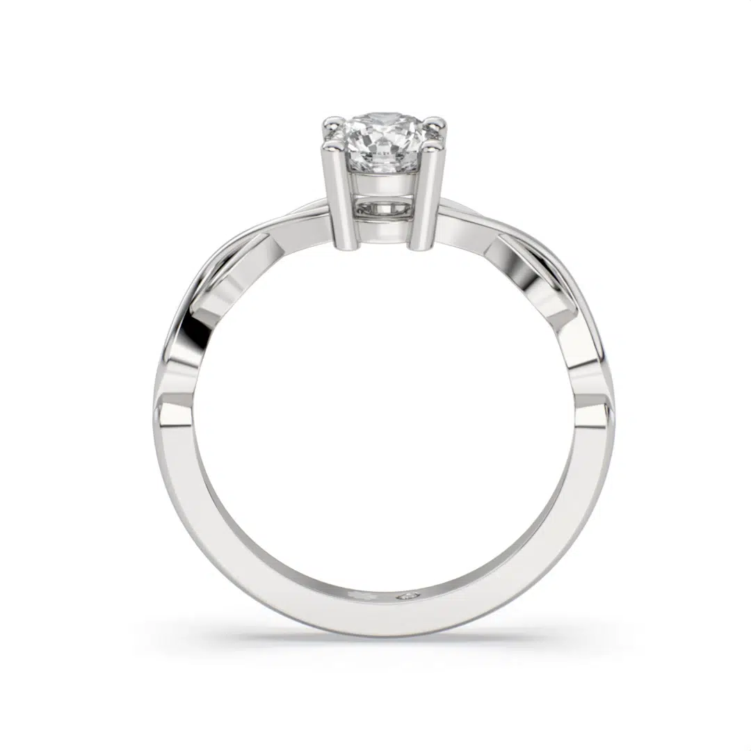 Anillo de Compromiso Solitario Enlace Platino Diamante Corte Brillante Anillo de Compromiso Solitario Enlace Platino Diamante Corte Brillante - Imagen 6