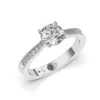 Anillo de Compromiso Vintage Estelle Platino Diamante Corte Brillante Anillo de Compromiso Vintage Estelle Platino Diamante Corte Brillante