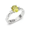 Anillo de Compromiso Tricillo Eternamente nosotros Platino Diamante Corte Ovalado