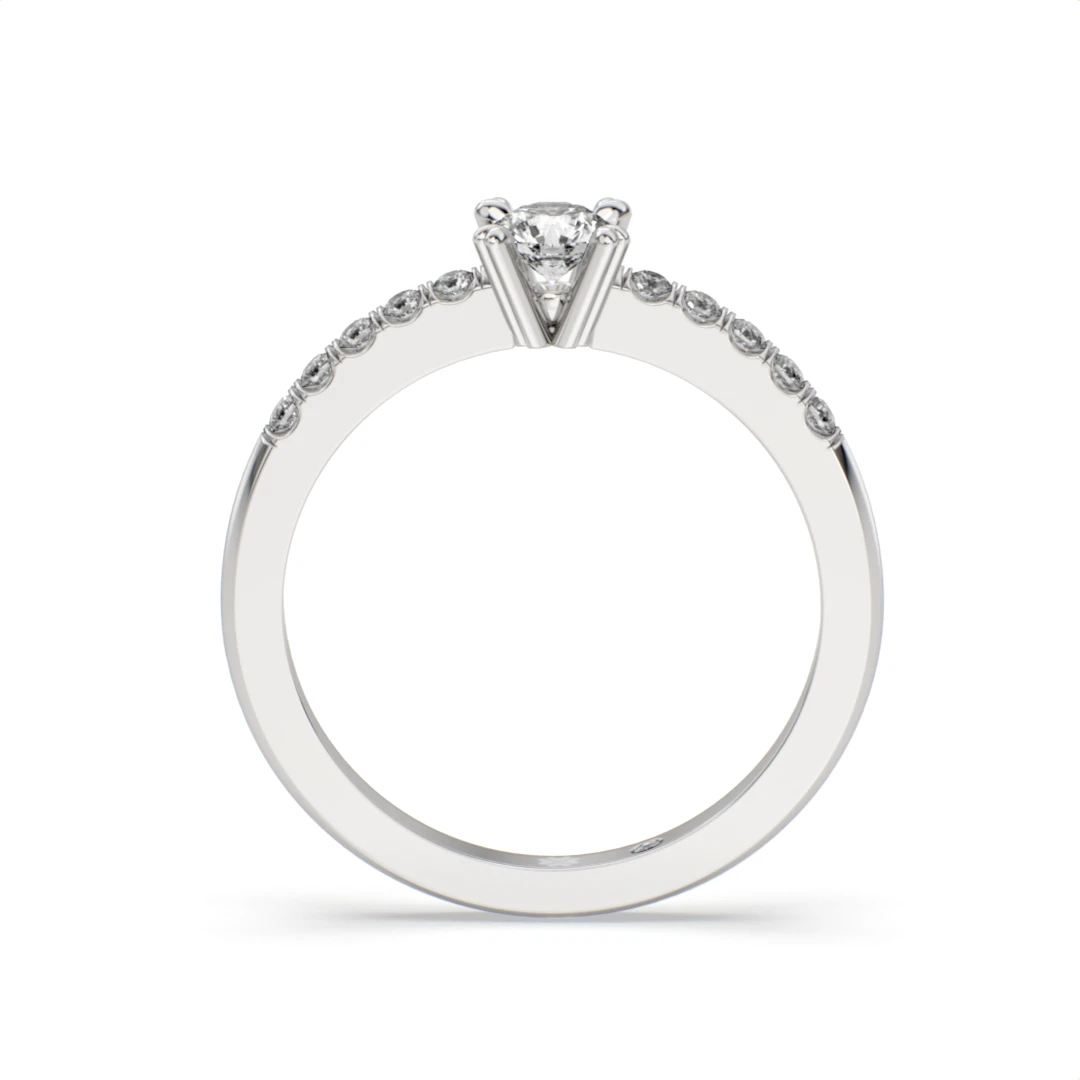 Anillo de Compromiso Solitario Eternidad Platino Diamante Corte Brillante Anillo de Compromiso Solitario Eternidad Platino Diamante Corte Brillante - Imagen 6