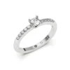 Anillo de Compromiso Solitario Eternidad Platino Diamante Corte Brillante Anillo de Compromiso Solitario Eternidad Platino Diamante Corte Brillante