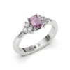 Anillo de Compromiso Tricillo Flora Platino Zafiro