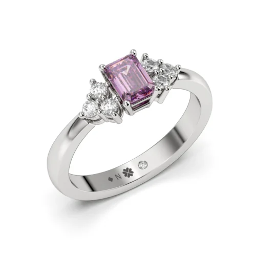 Anillo de Compromiso Tricillo Flora Platino Zafiro Anillo de Compromiso Tricillo Flora Platino Zafiro