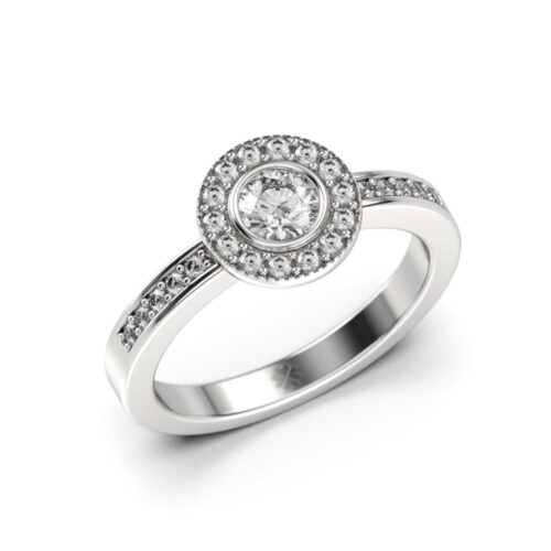 Anillo de Compromiso Halo Aeternus Platino