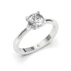 Anillo de Compromiso Solitario Inicio Platino Diamante Corte Brillante Anillo de Compromiso Solitario Inicio Platino Diamante Corte Brillante