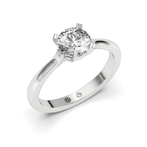 Anillo de Compromiso Solitario Inicio Platino Diamante Corte Brillante