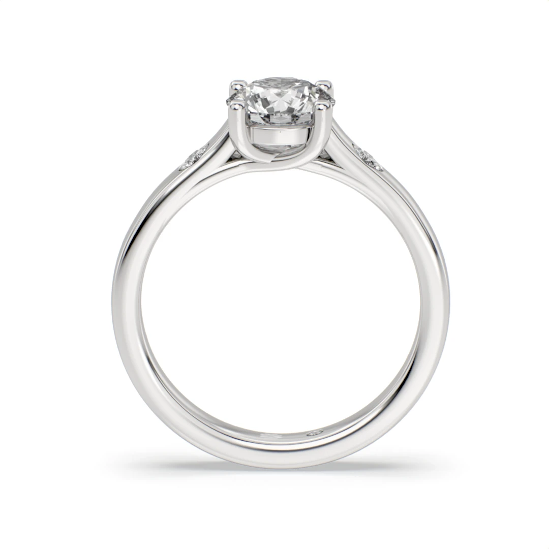Anillo de Compromiso Solitario Latido Platino Diamante Corte Brillante Anillo de Compromiso Solitario Latido Platino Diamante Corte Brillante - Imagen 6