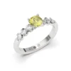 Anillo de Compromiso Solitario Lazos Platino Diamante Corte Brillante