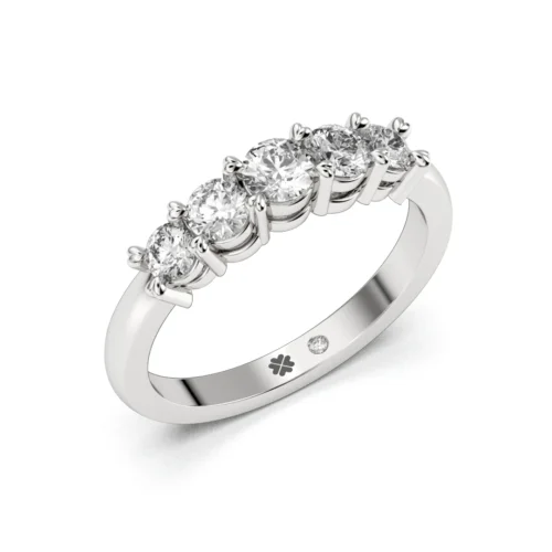 Anillo de Compromiso Quintillo Luz Platino Diamante Corte Brillante Anillo de Compromiso Quintillo Luz Platino Diamante Corte Brillante