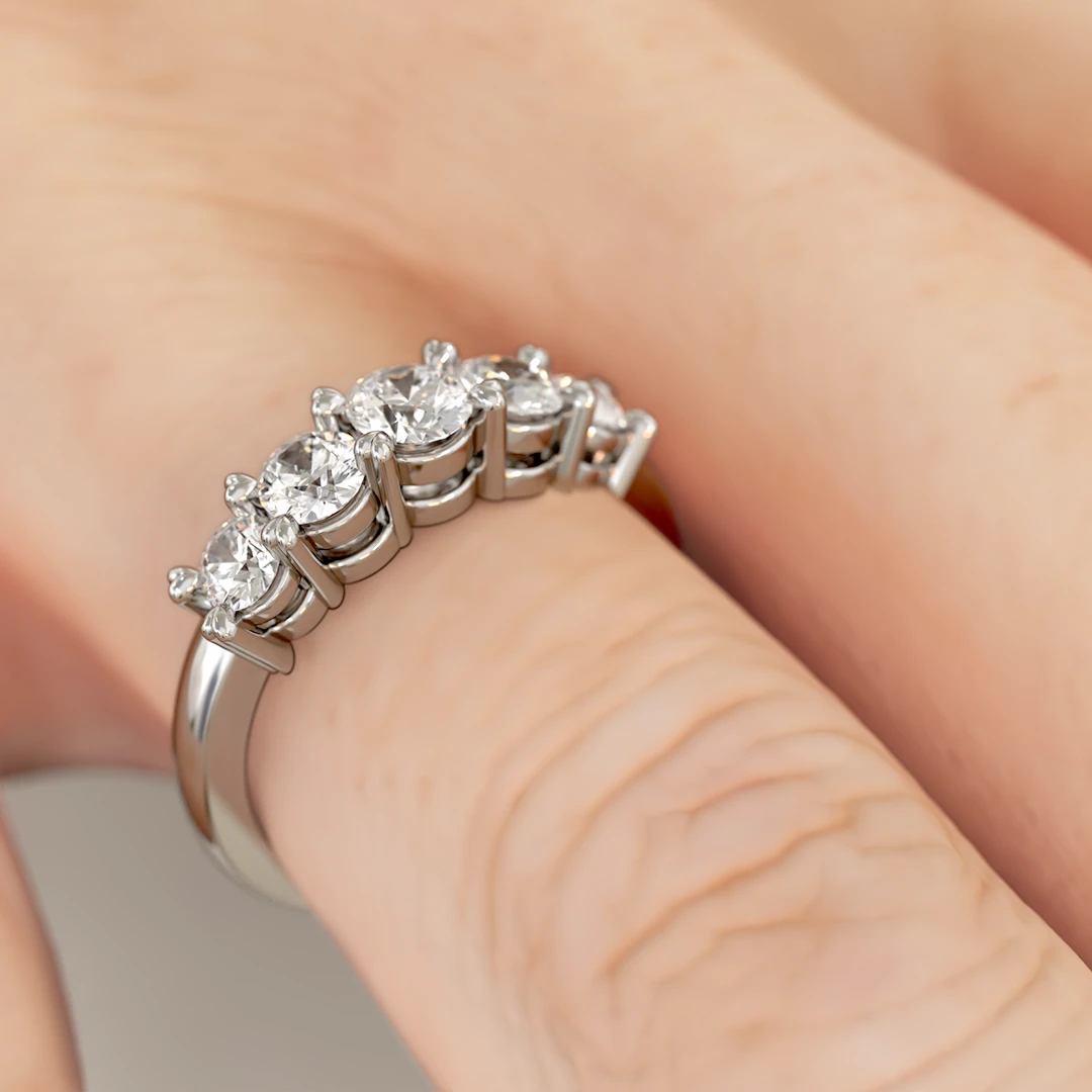 Anillo de Compromiso Quintillo Luz Platino Diamante Corte Brillante Anillo de Compromiso Quintillo Luz Platino Diamante Corte Brillante - Imagen 4