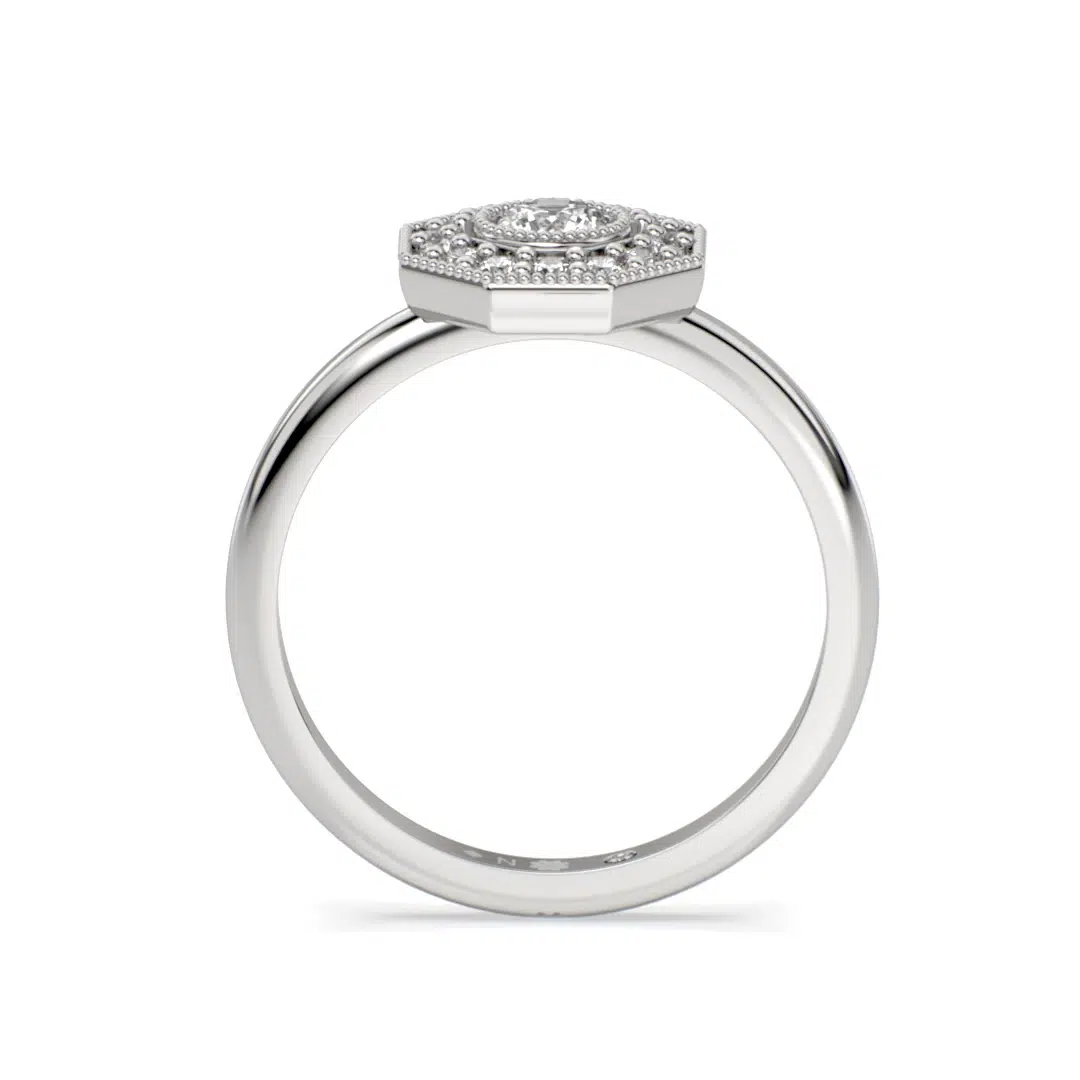 Anillo de Compromiso Vintage Madeleine Platino Diamante Corte Brillante Anillo de Compromiso Vintage Madeleine Platino Diamante Corte Brillante - Imagen 6