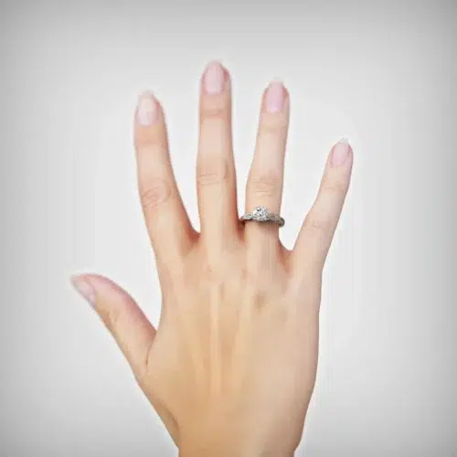 Alternative view of Anillo de Compromiso Solitario Calma Platino Diamante Corte Brillante