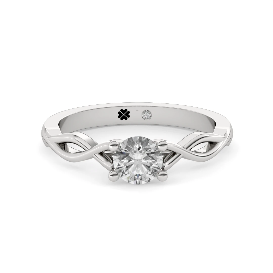 Anillo de Compromiso Solitario Mar Platino Diamante Corte Brillante Anillo de Compromiso Solitario Mar Platino Diamante Corte Brillante - Imagen 5