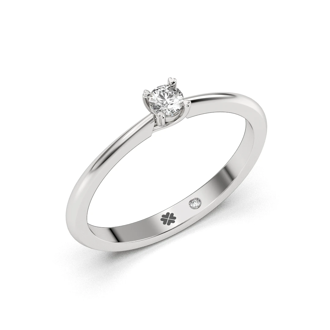 Anillo de Compromiso Solitario Momento Platino Diamante Corte Brillante Anillo de Compromiso Solitario Momento Platino Diamante Corte Brillante