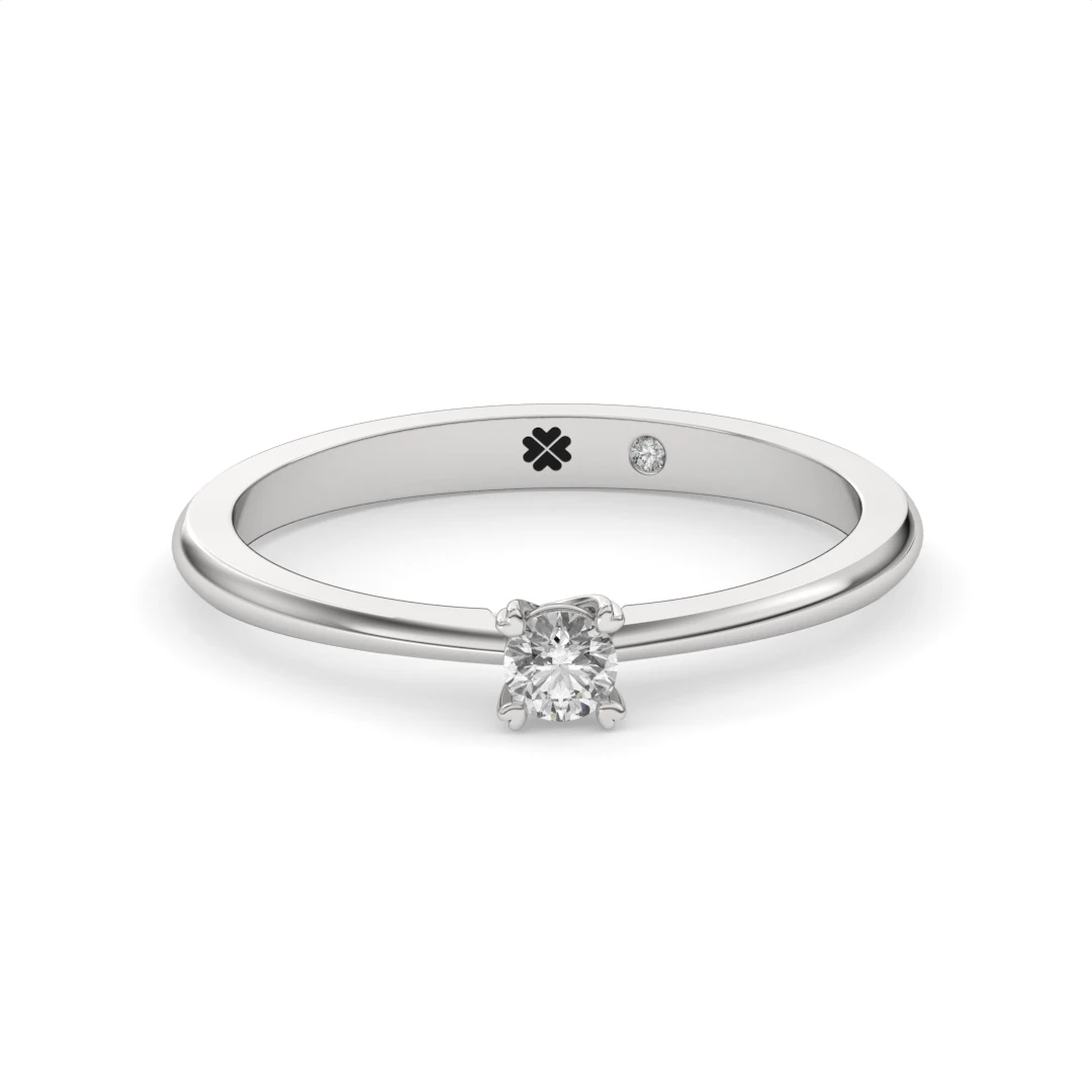 Anillo de Compromiso Solitario Momento Platino Diamante Corte Brillante Anillo de Compromiso Solitario Momento Platino Diamante Corte Brillante - Imagen 5