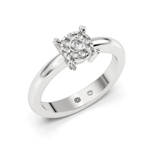 Anillo de Compromiso Solitario Nacer Platino Diamante Corte Brillante Anillo de Compromiso Solitario Nacer Platino Diamante Corte Brillante