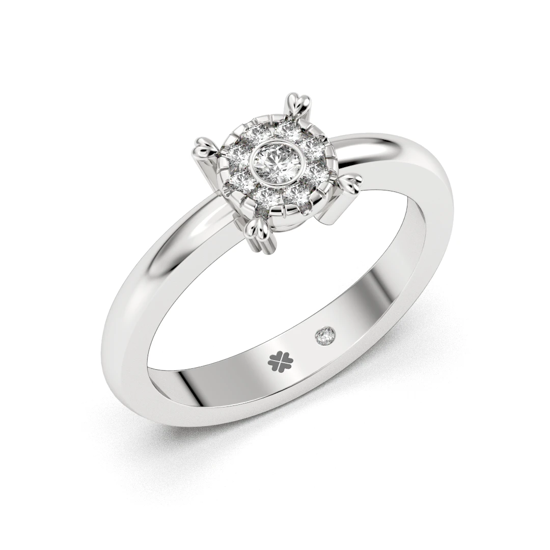 Anillo de Compromiso Solitario Nacer Platino Diamante Corte Brillante Anillo de Compromiso Solitario Nacer Platino Diamante Corte Brillante