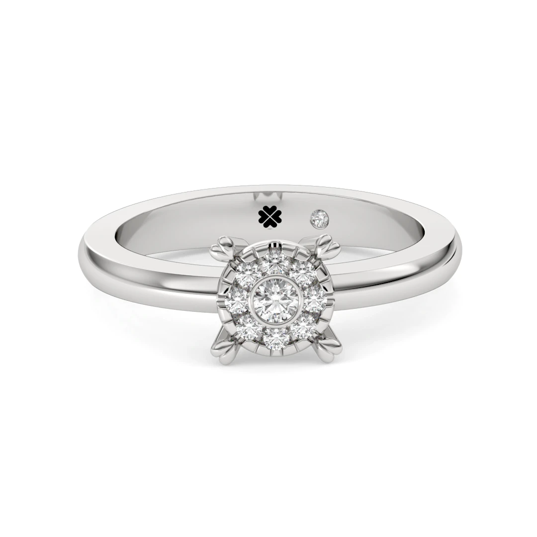 Anillo de Compromiso Solitario Nacer Platino Diamante Corte Brillante Anillo de Compromiso Solitario Nacer Platino Diamante Corte Brillante - Imagen 5