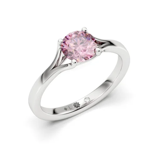 Anillo de Compromiso Solitario Promesa Platino Diamante Corte Brillante