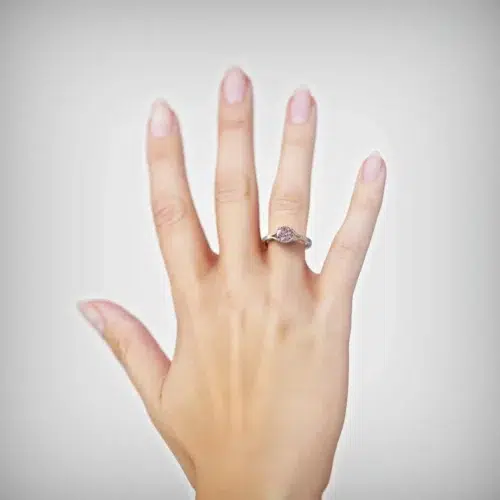 Alternative view of Anillo de Compromiso Solitario Promesa Platino Diamante Corte Brillante