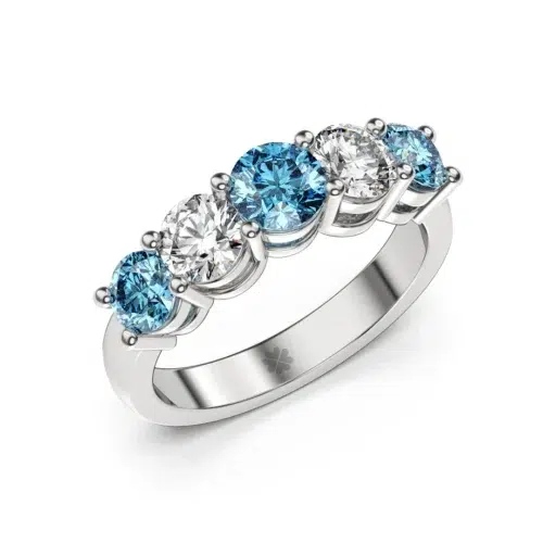 Anillo de Compromiso Quintillo Hibiscus Blue Platino