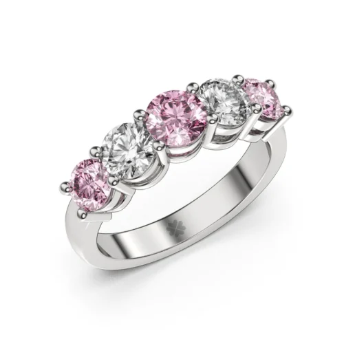 Anillo de Compromiso Quintillo Hibiscus Pink Platino