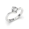 Anillo de Compromiso Solitario Reflejo Platino Diamante Corte Brillante Anillo de Compromiso Solitario Reflejo Platino Diamante Corte Brillante