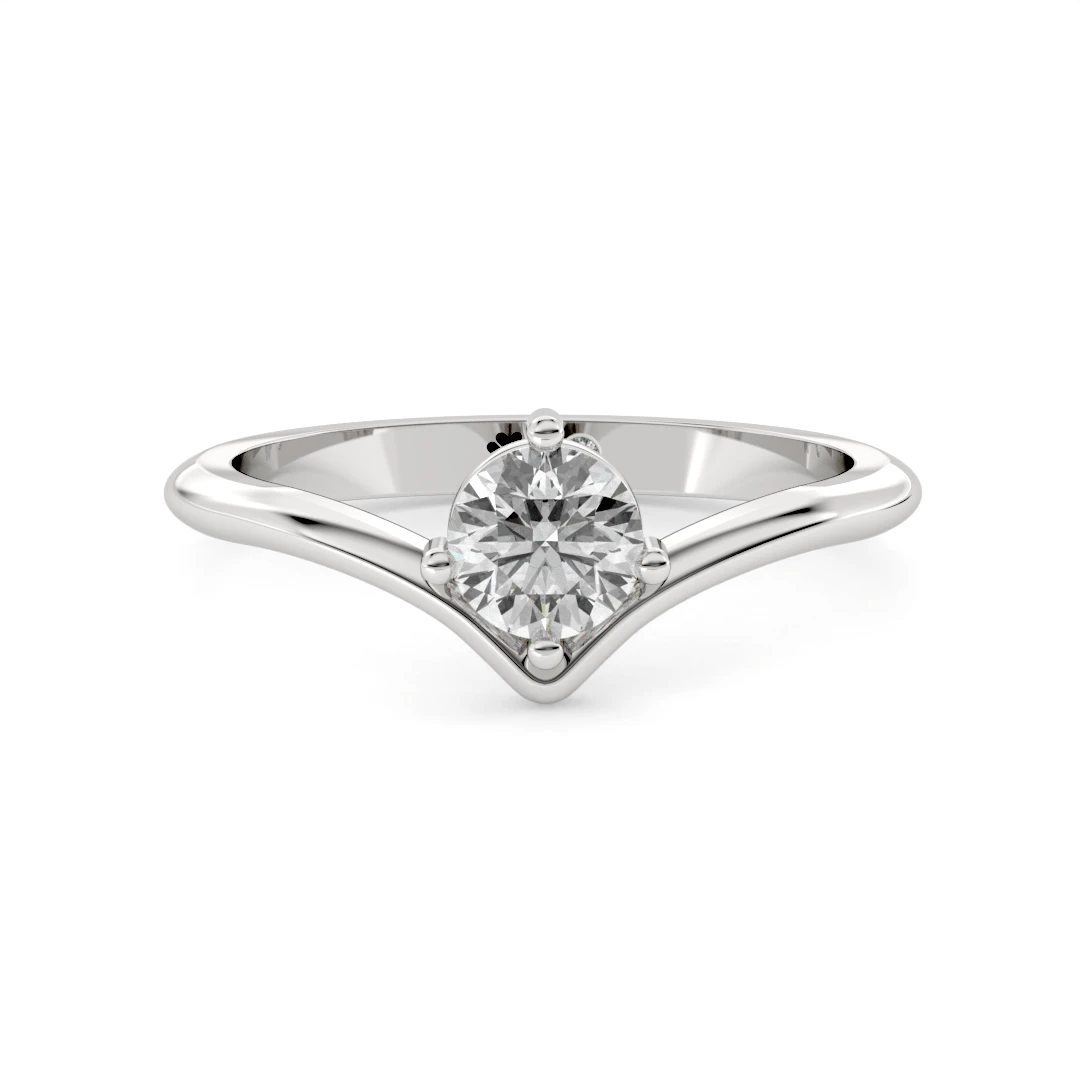 Anillo de Compromiso Solitario Reflejo Platino Diamante Corte Brillante Anillo de Compromiso Solitario Reflejo Platino Diamante Corte Brillante - Imagen 5