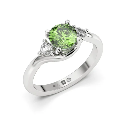 Anillo de Compromiso Tricillo Resonancia Platino Diamante Corte Brillante