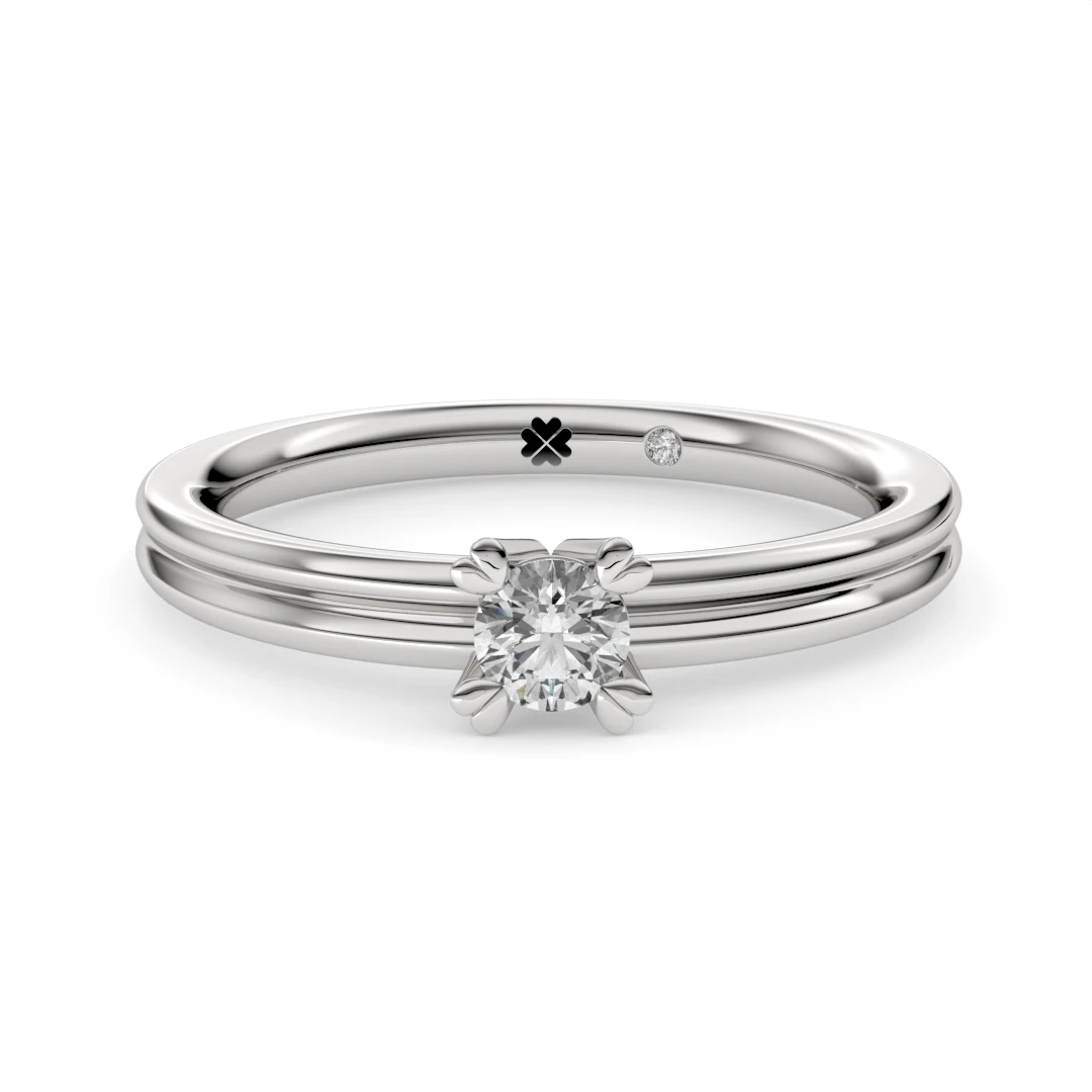 Anillo de Compromiso Solitario Rumbo Platino Diamante Corte Brillante Anillo de Compromiso Solitario Rumbo Platino Diamante Corte Brillante - Imagen 5